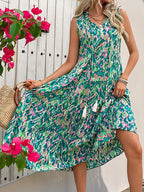 Léa Abstract Boho Summer Midi Dress