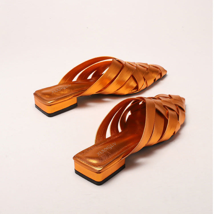 Élise Woven Pointed-Toe Mules