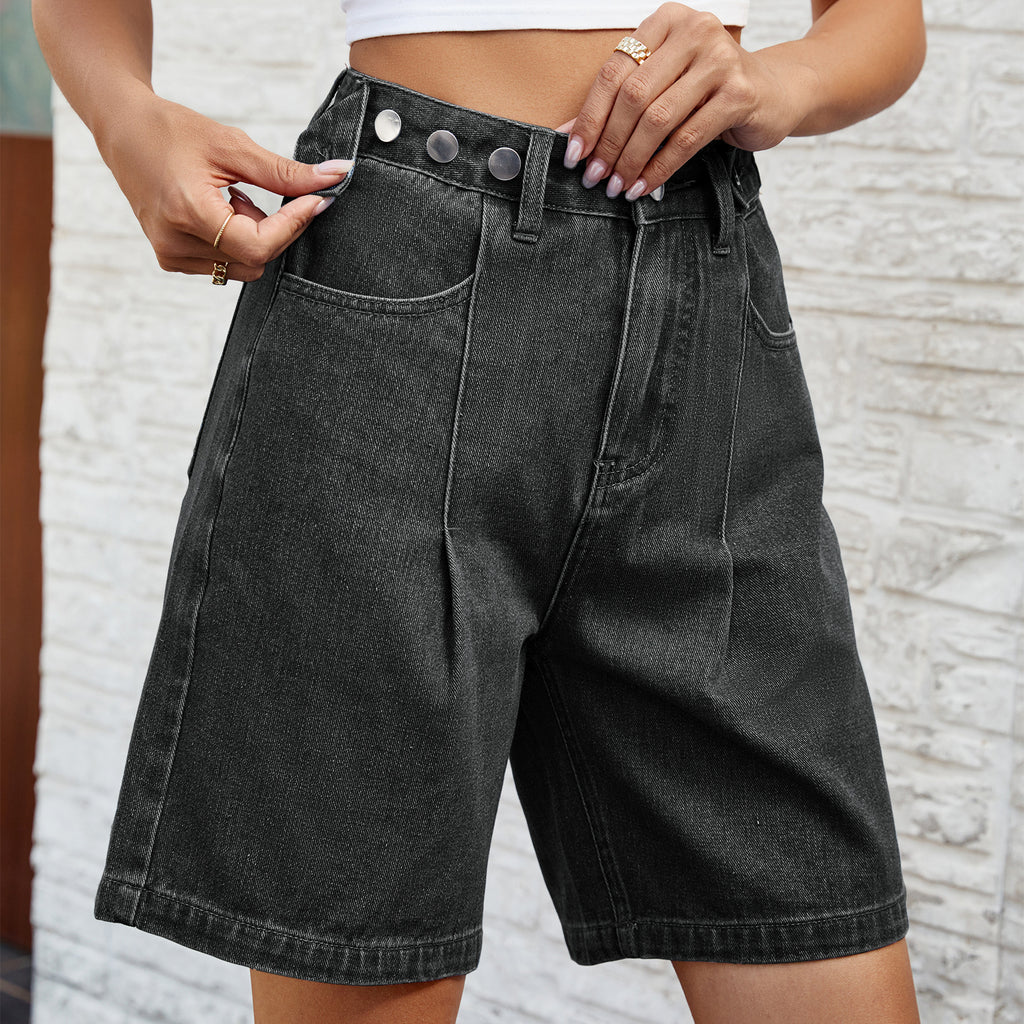 Harlow Cargo-Cut Denim Jeans Shorts