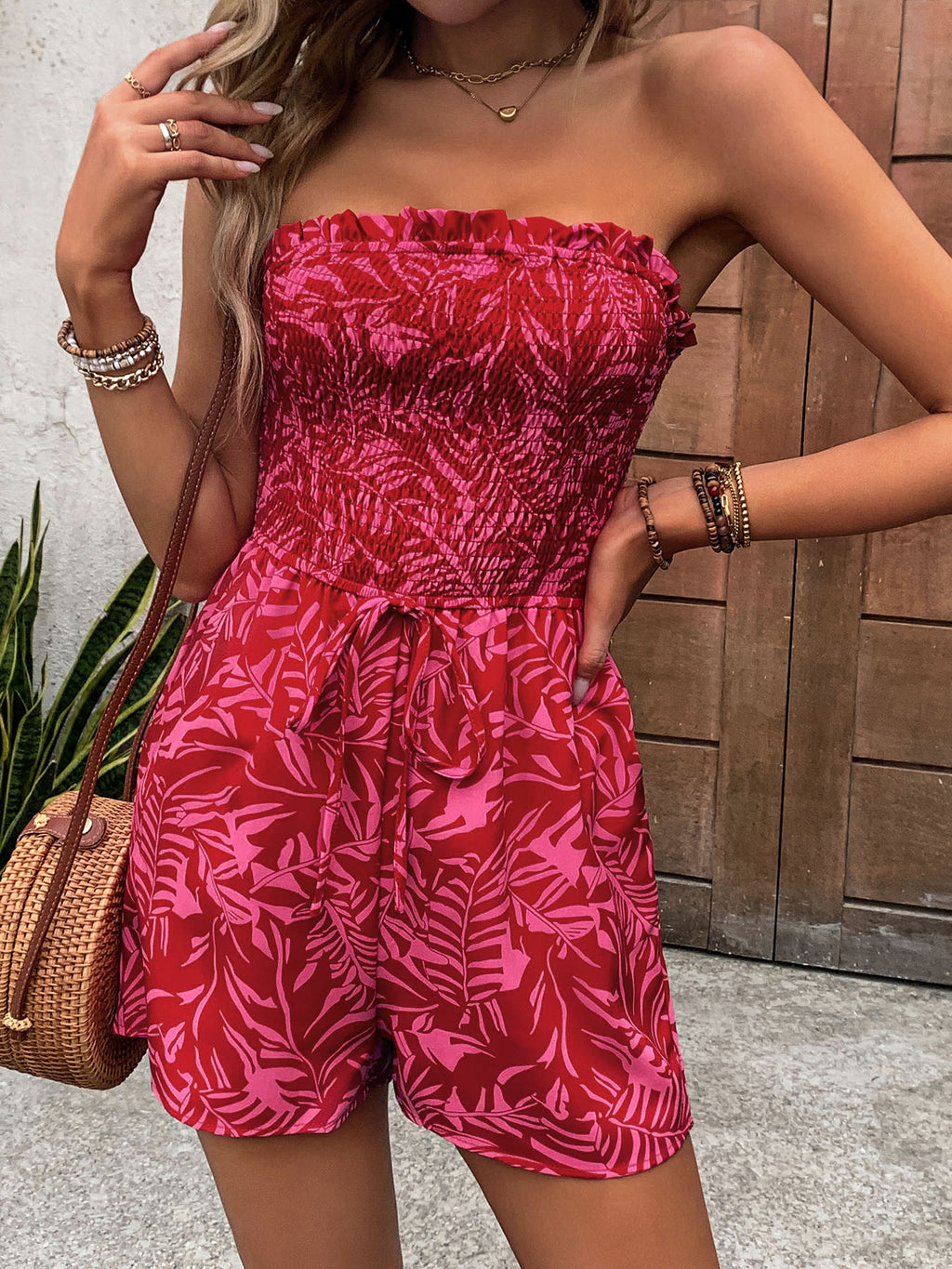 Léa Hawaiian Floral Vacation Romper Jumpsuit