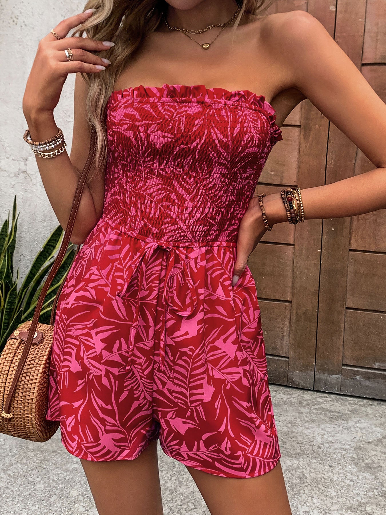 Léa Hawaiian Floral Vacation Romper Jumpsuit