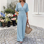 Salma Moroccan Cinched Blue Jumpsuit