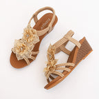 Élise Bohemian Floral Wedge Sandals