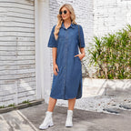 Léa Washed Denim Short-Sleeved Dress