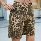 Harlow Cargo-Cut Denim Jeans Shorts