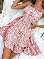 Léa French Floral Ruffled Hem Summer Dress