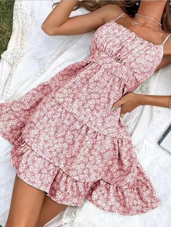 Léa French Floral Ruffled Hem Summer Dress