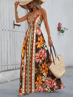 Léa Bohemian Floral Vacation Maxi Dress