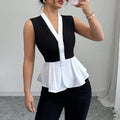 Léa French Sleeveless Button-Up Blouse