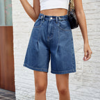 Harlow Cargo-Cut Denim Jeans Shorts