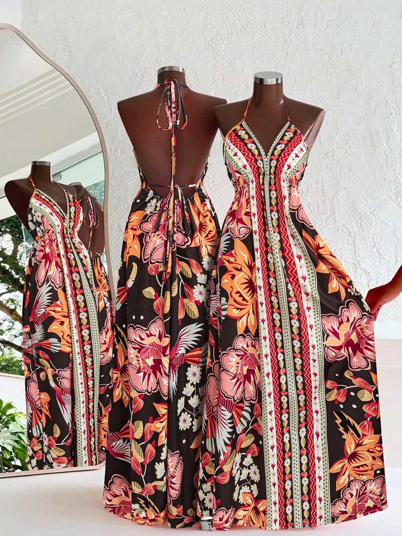 Léa Bohemian Floral Vacation Maxi Dress