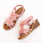 Élise Bohemian Floral Wedge Sandals