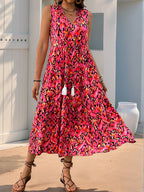 Léa Abstract Boho Summer Midi Dress