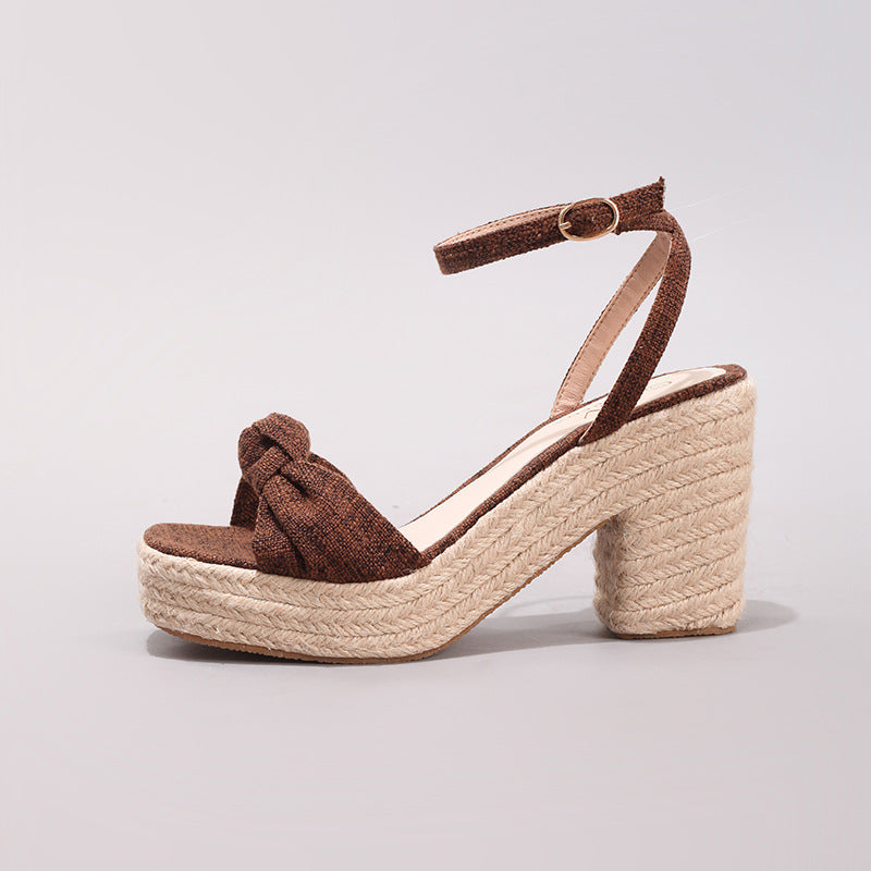 Élise Woven Vacation Wedge Sandals