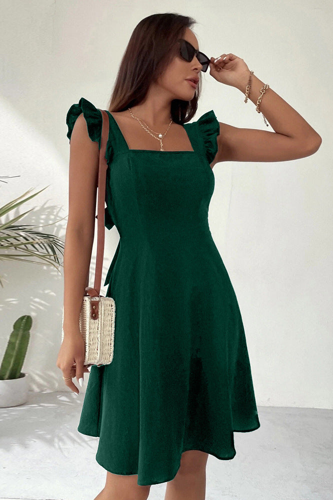 Léa Garden Ruffle Sleeves Cotton Sundress