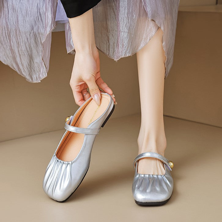 Ava Greene Creased Slip-Ons