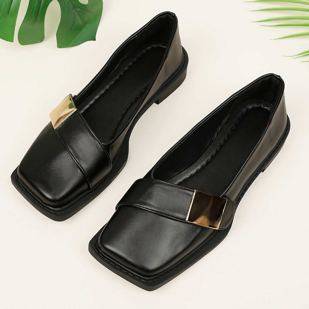 Ava Greene Square Buckle Slips