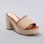 Élise Ivory Woven Block Heel