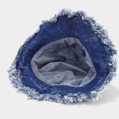 KERRÉ Fringe Denim Bucket Hat